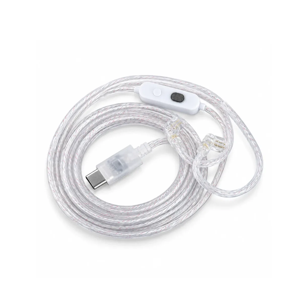 Cable KZ USB-C plateado de 2 pines 0.75 mm