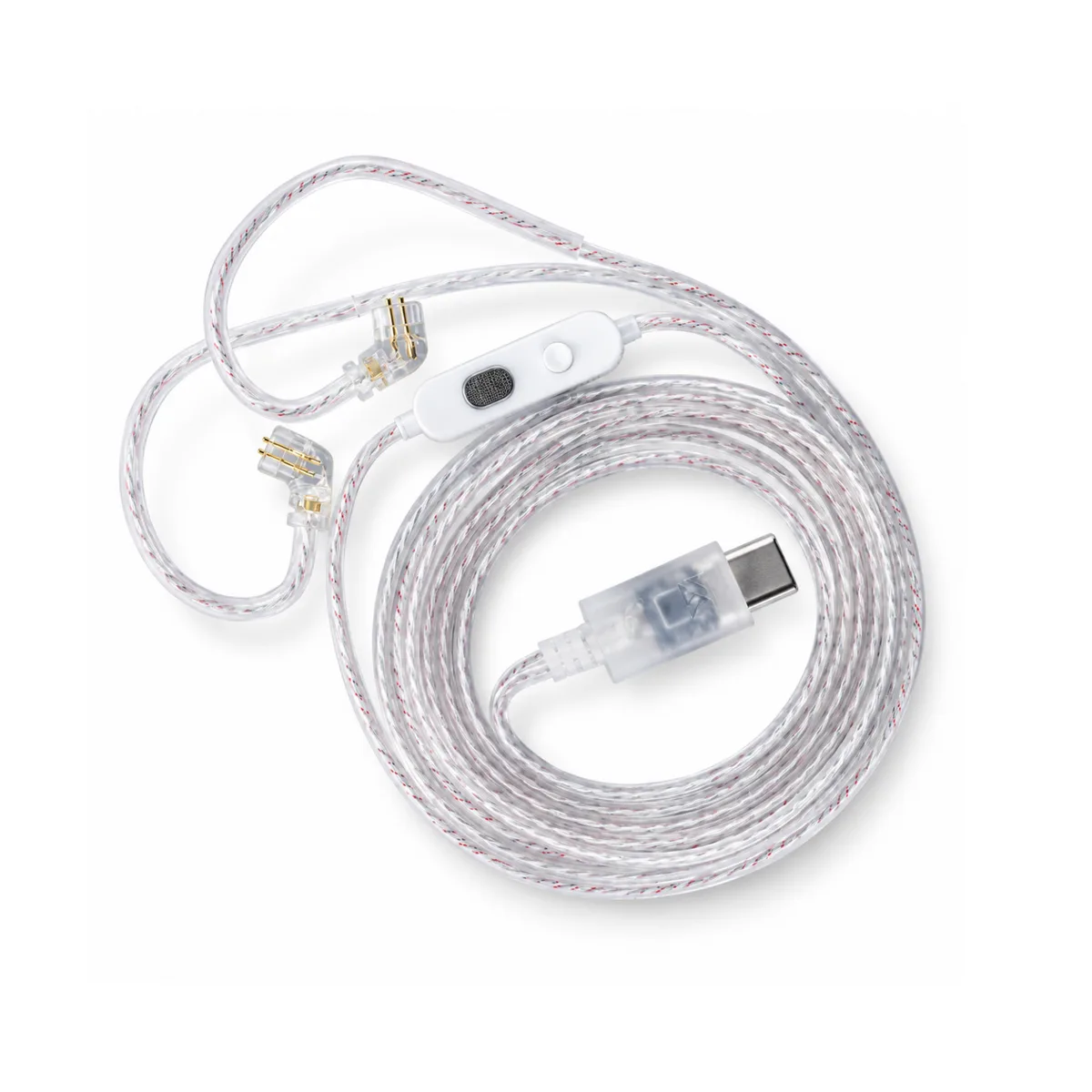 Cable KZ USB-C plateado de 2 pines 0.75 mm, foto 3
